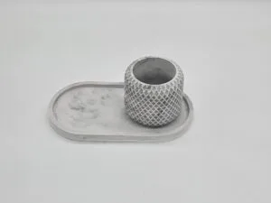 Ensemble Plateau Gris et Petit Pot Gris