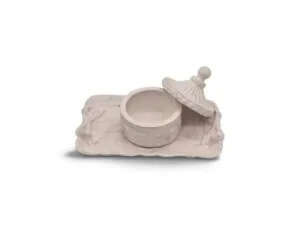Plateau Rectangulaire Rose avec 2 Nœuds et Boîte Assortie