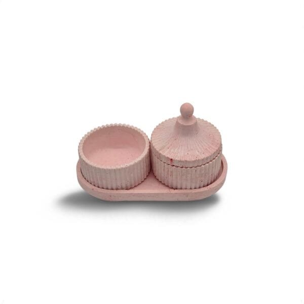 Plateau Rectangulaire Rose-Rouge avec Boîte et Vide-Poche Assortis