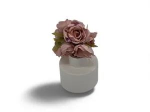 Vase rond blanc pour fleurs – Design élégant et moderne
