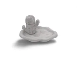 Plateau en aqua résine – Élégance naturelle avec cactus stylisé