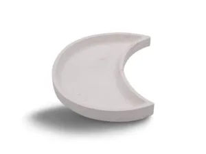 Plateau en aqua résine – Élégance lunaire en croissant de lune
