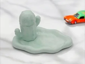 Plateau en aqua résine – Élégance naturelle avec cactus stylisé