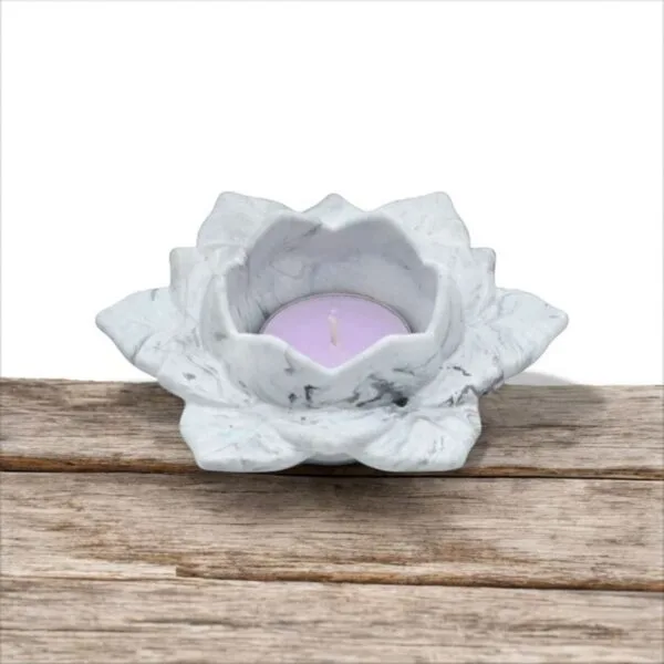 Bougeoir Fleur de Lotus en Aqua Résine – Élégance et Sérénité - Image 3