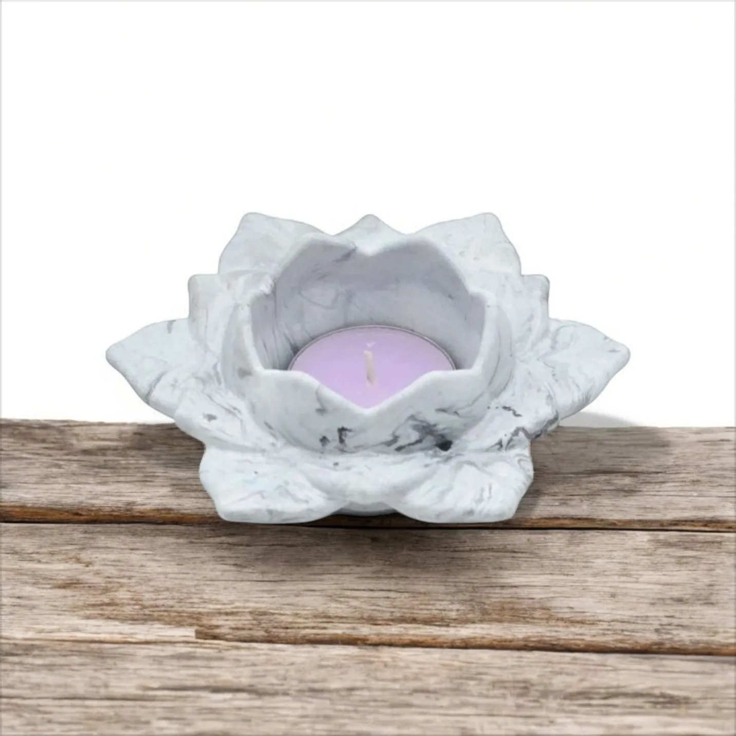 Bougeoir Fleur de Lotus en Aqua Résine – Élégance et Sérénité - Image 3