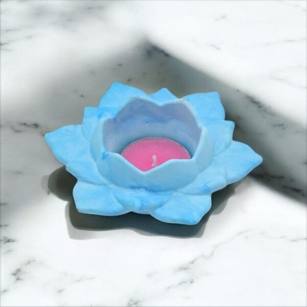 Bougeoir Fleur de Lotus en Aqua Résine – Élégance et Sérénité - Image 4