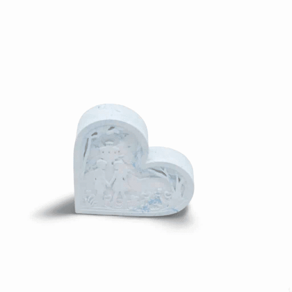 Tableau cœur en aqua résine – Couple éternel, amour et élégance - Image 2