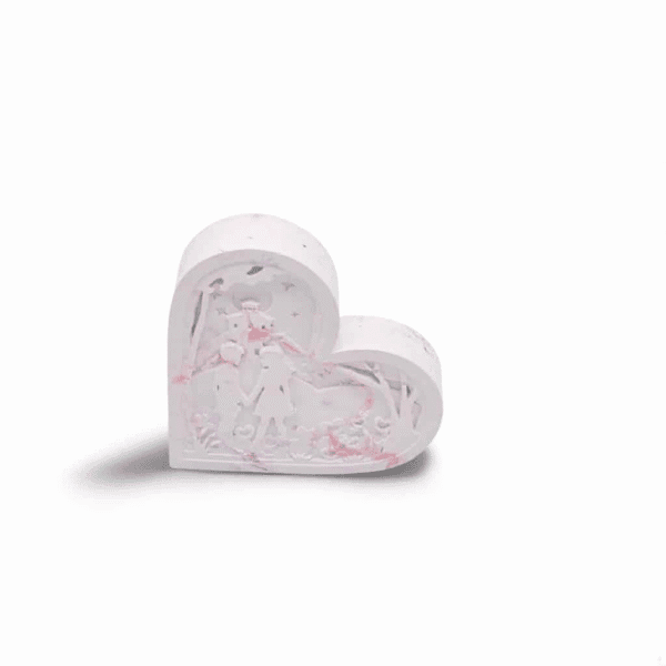 Tableau cœur en aqua résine – Couple éternel, amour et élégance